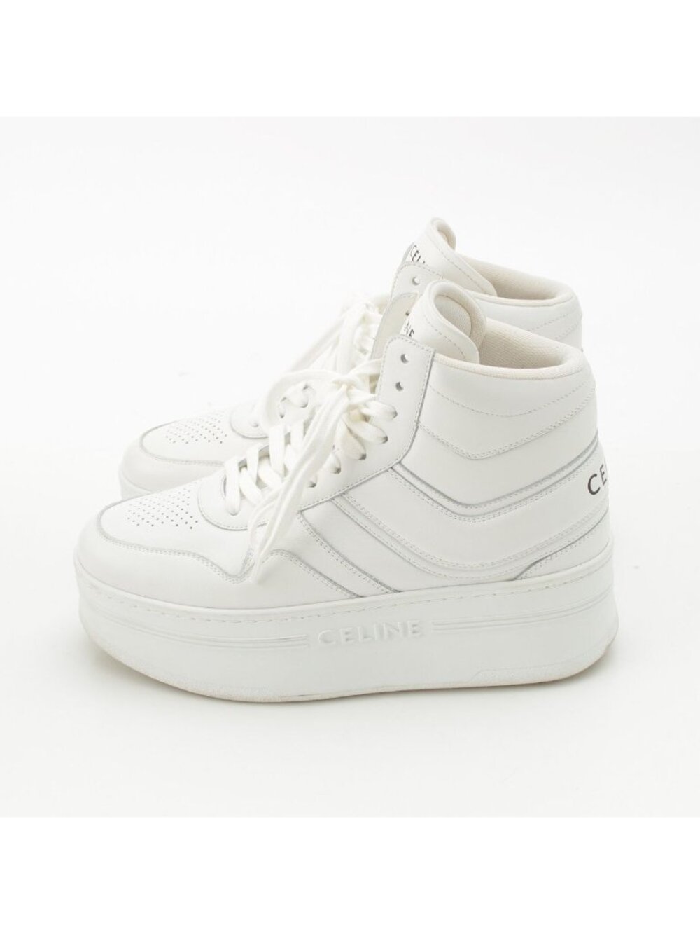 Celine Platform High Cut Sneakers Shoes White - Picture 3 of 10